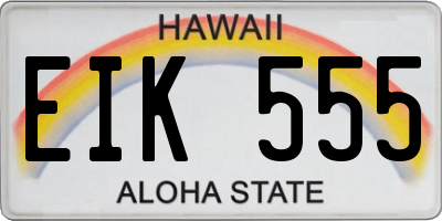 HI license plate EIK555
