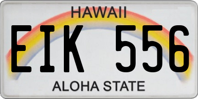 HI license plate EIK556