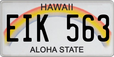 HI license plate EIK563