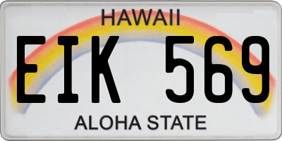 HI license plate EIK569