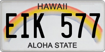 HI license plate EIK577