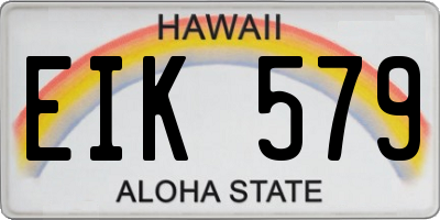 HI license plate EIK579