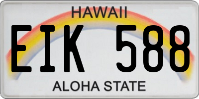 HI license plate EIK588