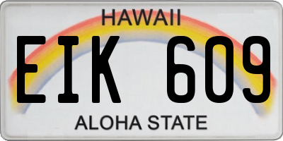 HI license plate EIK609