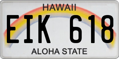 HI license plate EIK618