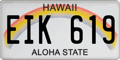 HI license plate EIK619