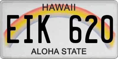 HI license plate EIK620