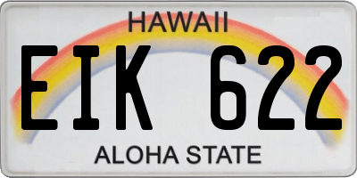 HI license plate EIK622