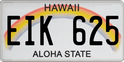 HI license plate EIK625