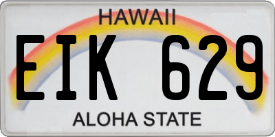 HI license plate EIK629
