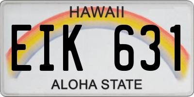 HI license plate EIK631
