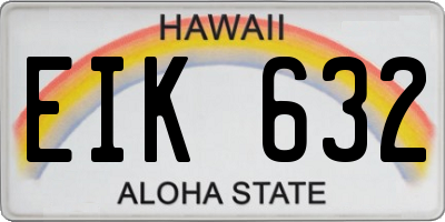 HI license plate EIK632