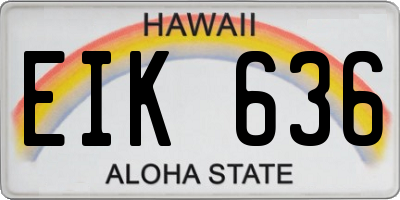 HI license plate EIK636
