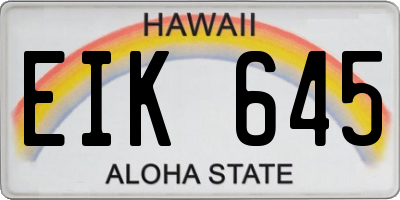 HI license plate EIK645