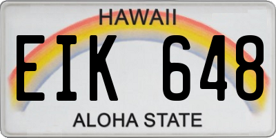 HI license plate EIK648