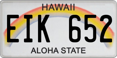 HI license plate EIK652