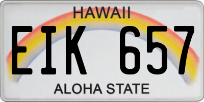 HI license plate EIK657