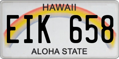 HI license plate EIK658
