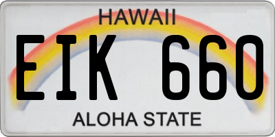 HI license plate EIK660