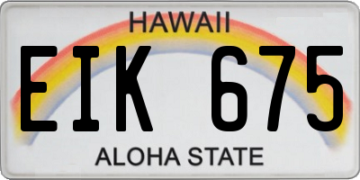 HI license plate EIK675