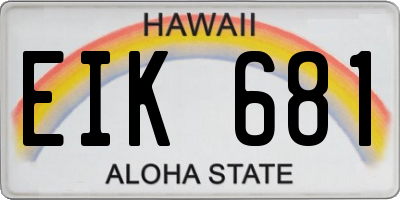 HI license plate EIK681