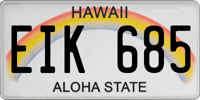 HI license plate EIK685