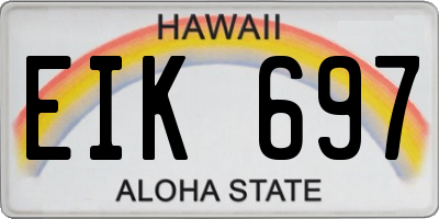 HI license plate EIK697