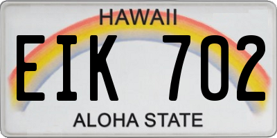 HI license plate EIK702