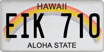 HI license plate EIK710
