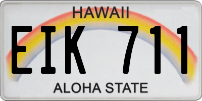 HI license plate EIK711