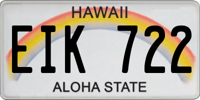 HI license plate EIK722