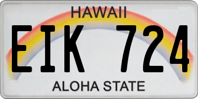HI license plate EIK724