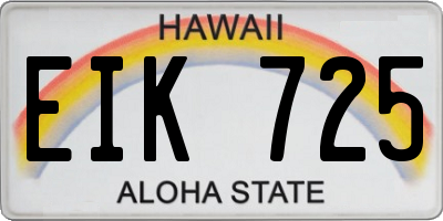HI license plate EIK725
