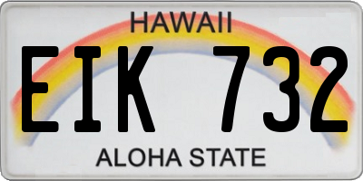 HI license plate EIK732