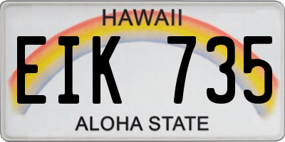 HI license plate EIK735
