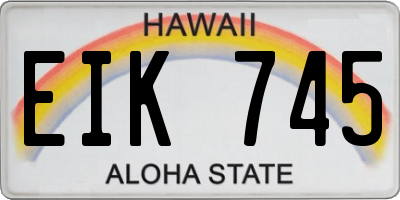 HI license plate EIK745