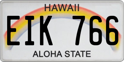 HI license plate EIK766