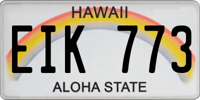 HI license plate EIK773