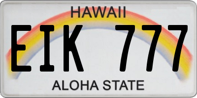 HI license plate EIK777