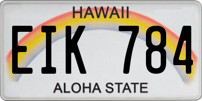HI license plate EIK784