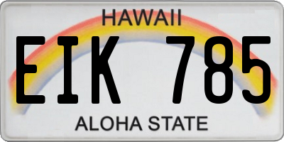 HI license plate EIK785