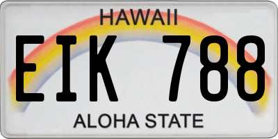 HI license plate EIK788