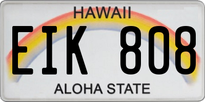 HI license plate EIK808