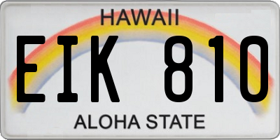 HI license plate EIK810
