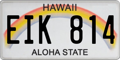HI license plate EIK814