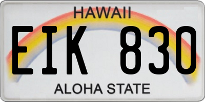 HI license plate EIK830