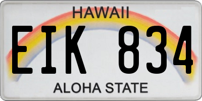 HI license plate EIK834