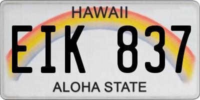HI license plate EIK837