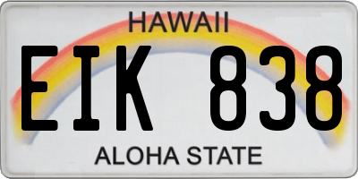 HI license plate EIK838