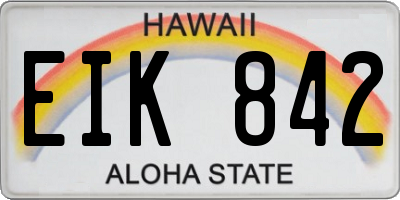 HI license plate EIK842